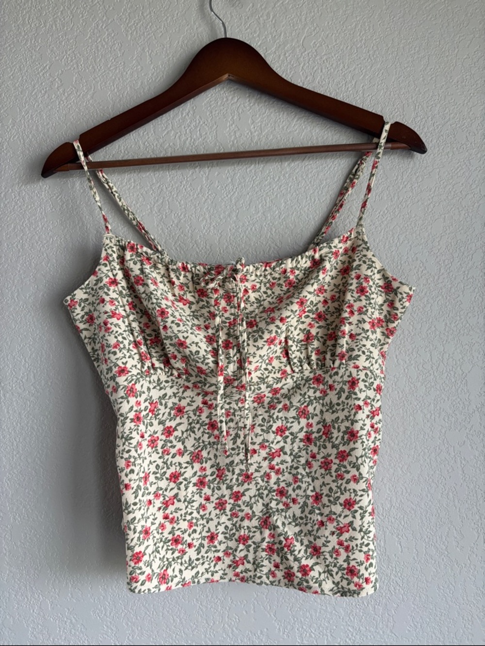 Abercrombie & Fitch Cream Cami with Pink Floral Print